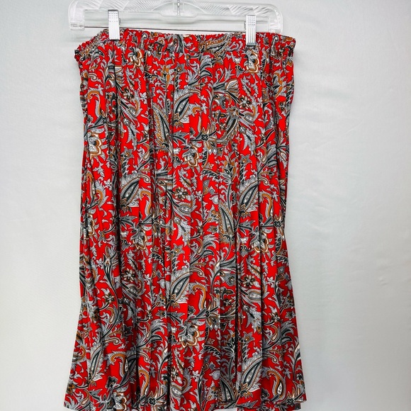 Alfred Dunner Red Paisley A-Line Skirt - Picture 3 of 6